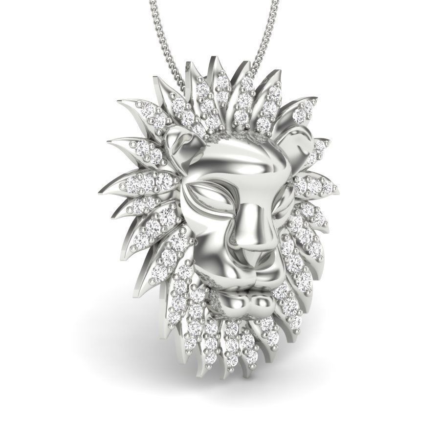 Lion Pendant 3dm render detail 3D print model 3D print model_16