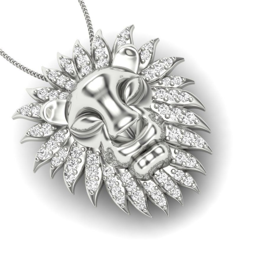 Lion Pendant 3dm render detail 3D print model 3D print model_6