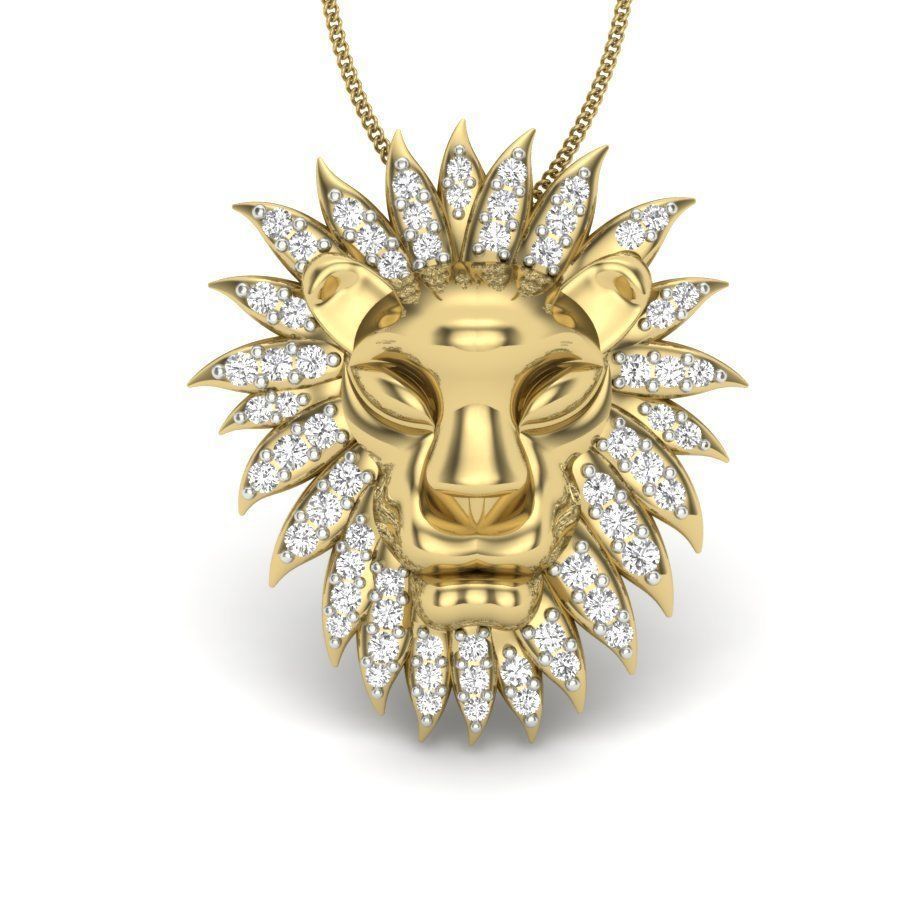 Lion Pendant 3dm render detail 3D print model 3D print model_2