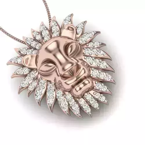 Lion Pendant 3dm render detail 3D print model