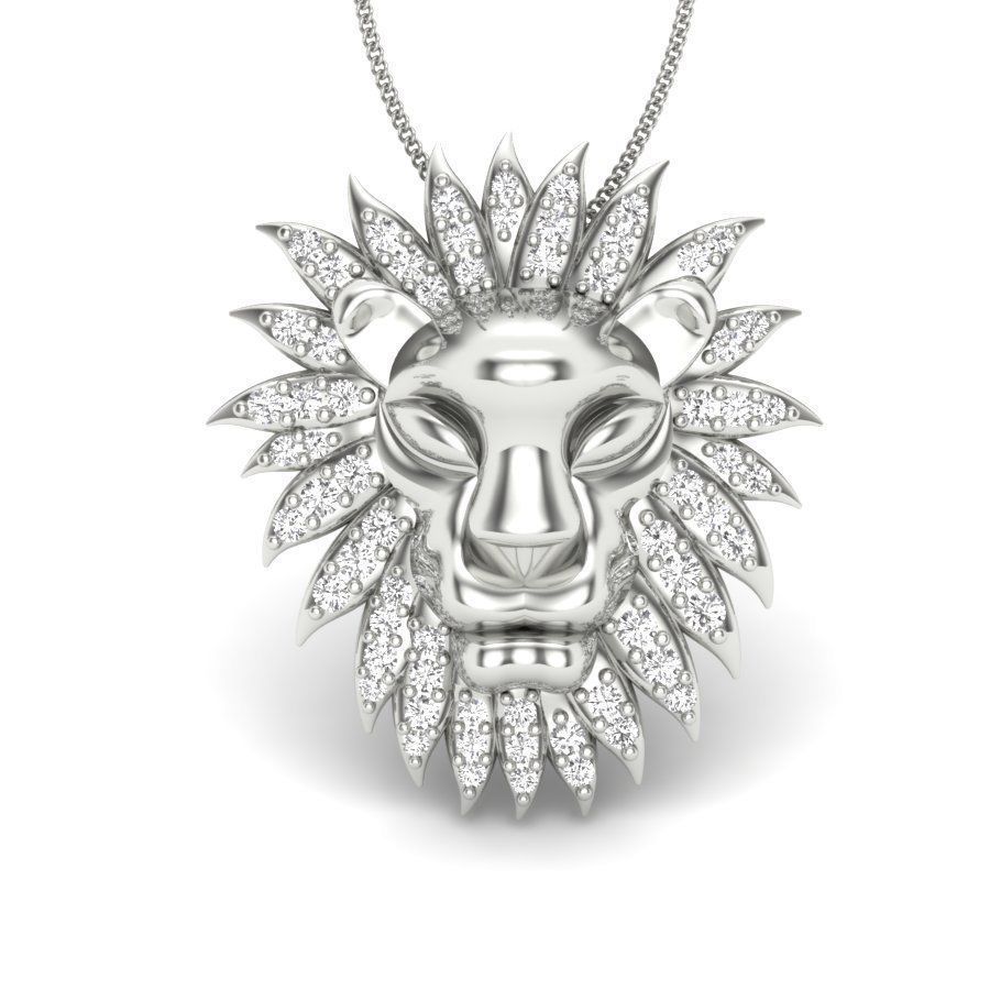 Lion Pendant 3dm render detail 3D print model 3D print model_15