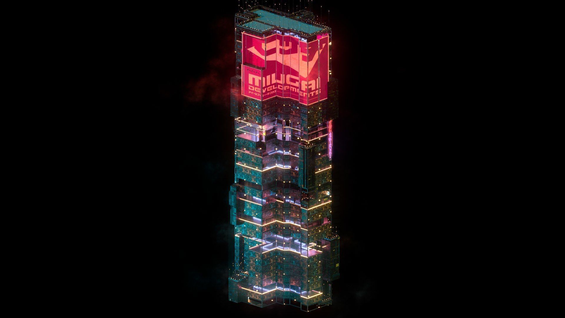 Sci-Fi Cyberpunk Futuristic City Skyscraper Building 27 3D model_1