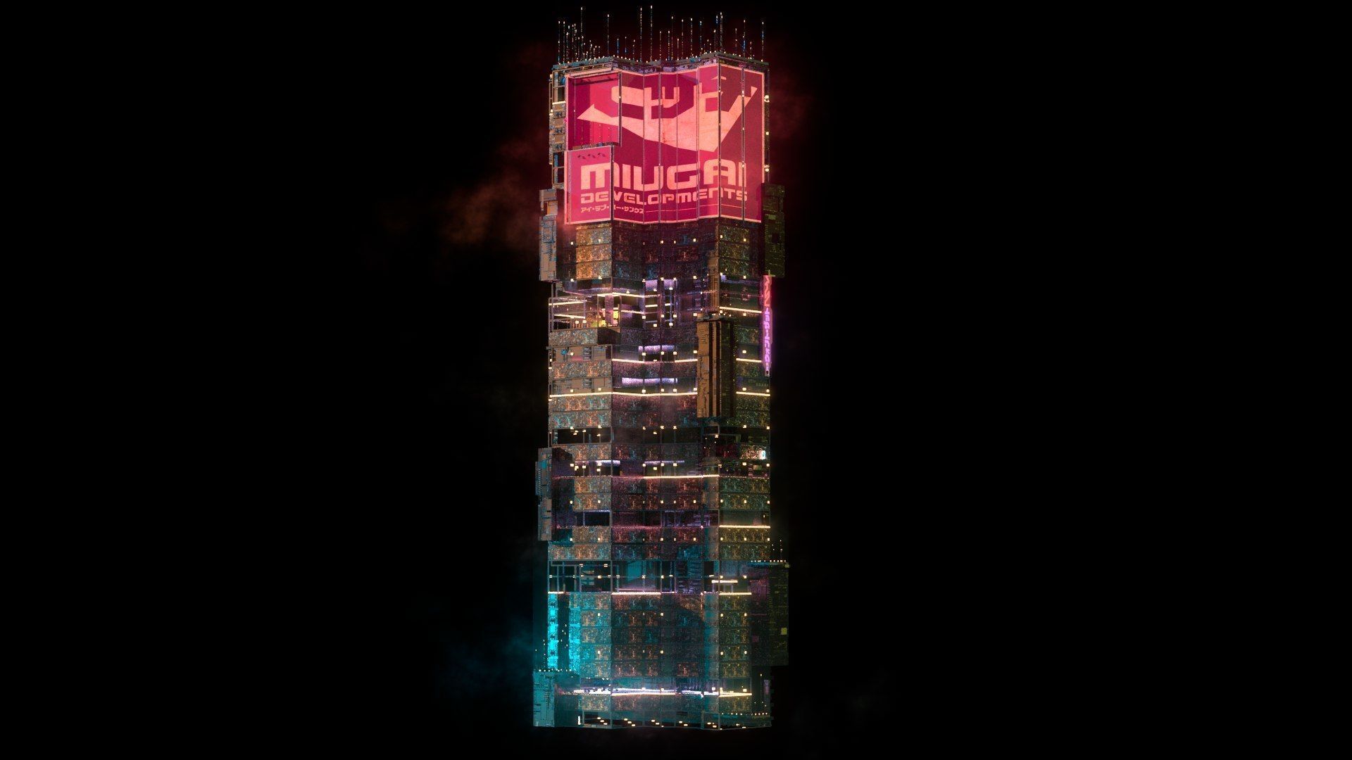 Sci-Fi Cyberpunk Futuristic City Skyscraper Building 27 3D model_3