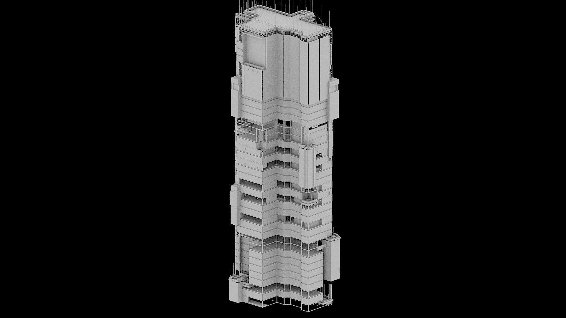 Sci-Fi Cyberpunk Futuristic City Skyscraper Building 27 3D model_2