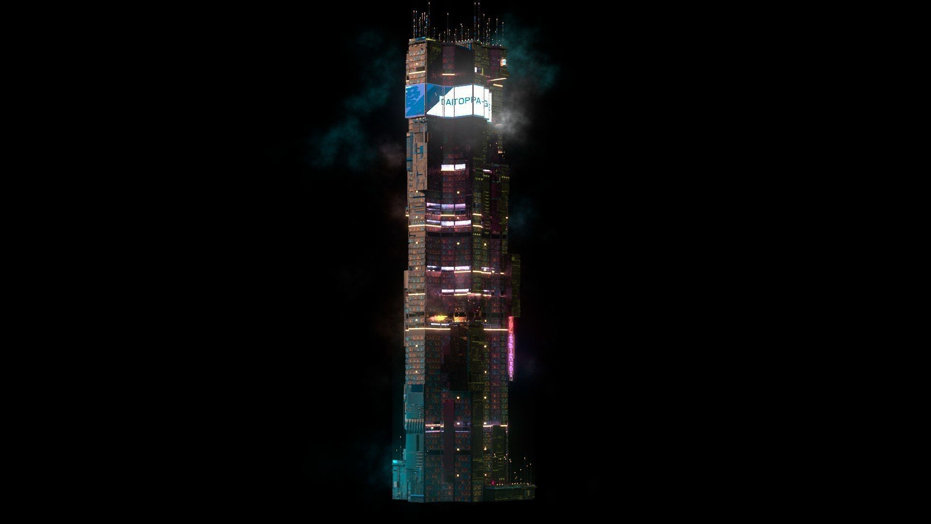 Sci-Fi Cyberpunk Futuristic City Skyscraper Building  26 3D model_3