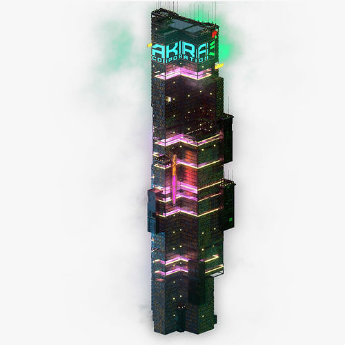 Sci-Fi Cyberpunk Futuristic City Skyscraper Building  24 3D model 6