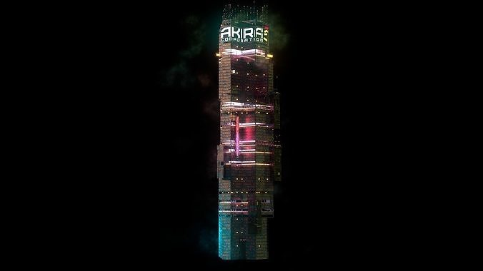 Sci-Fi Cyberpunk Futuristic City Skyscraper Building  24 3D model 4