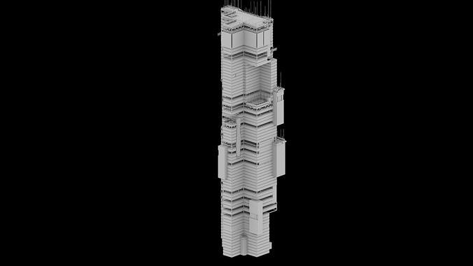 Sci-Fi Cyberpunk Futuristic City Skyscraper Building  24 3D model 3