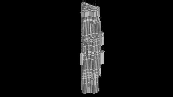 Sci-Fi Cyberpunk Futuristic City Skyscraper Building  24 3D model 7