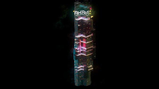 Sci-Fi Cyberpunk Futuristic City Skyscraper Building  24 3D model 2