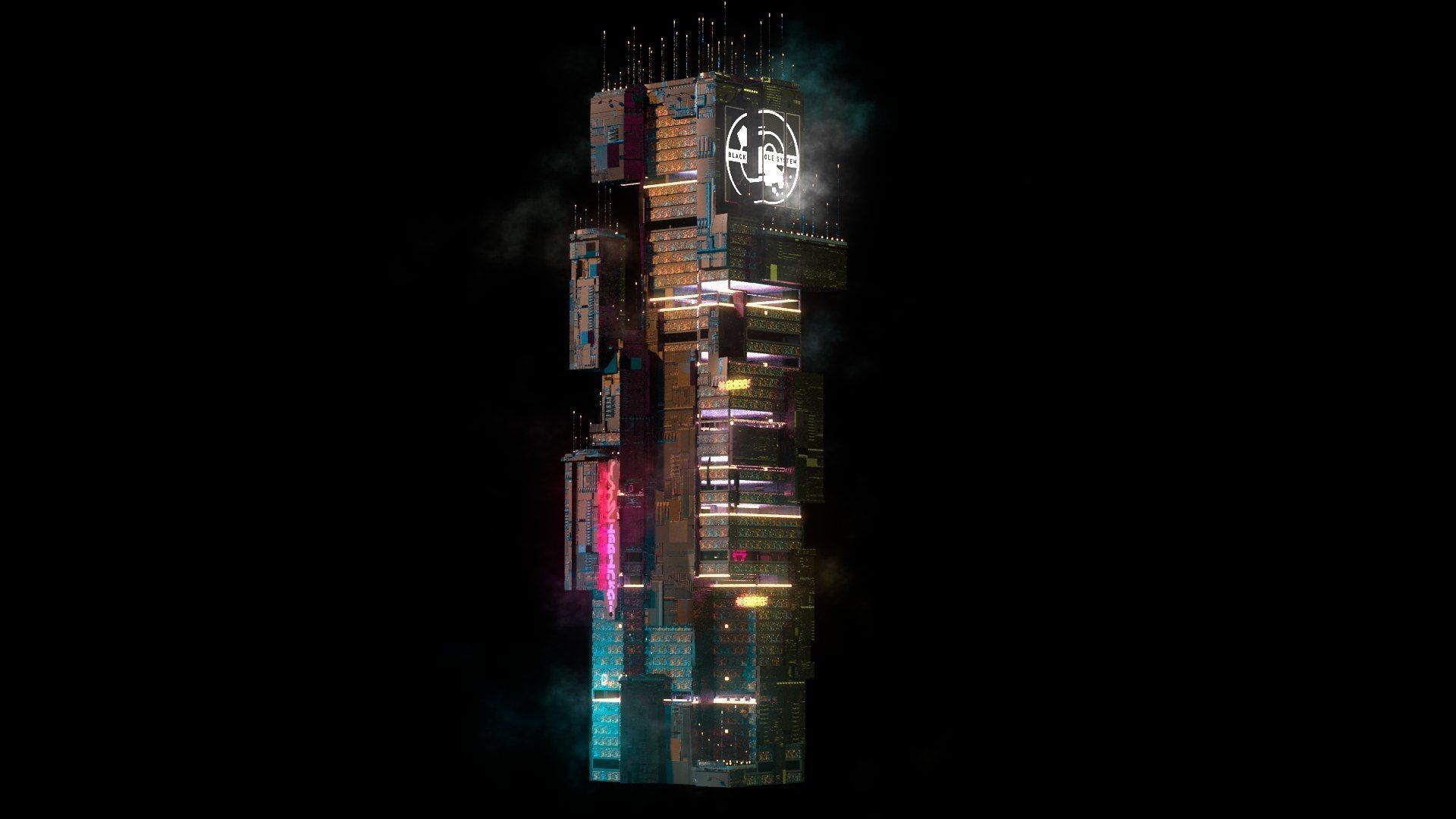 Sci-Fi Cyberpunk Futuristic City Skyscraper Building 23 3D model_3