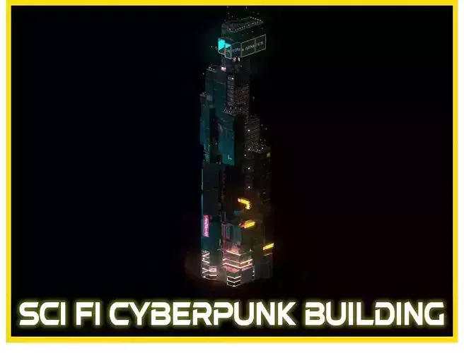 Sci-Fi Cyberpunk Futuristic City Skyscraper Building  20 3D model