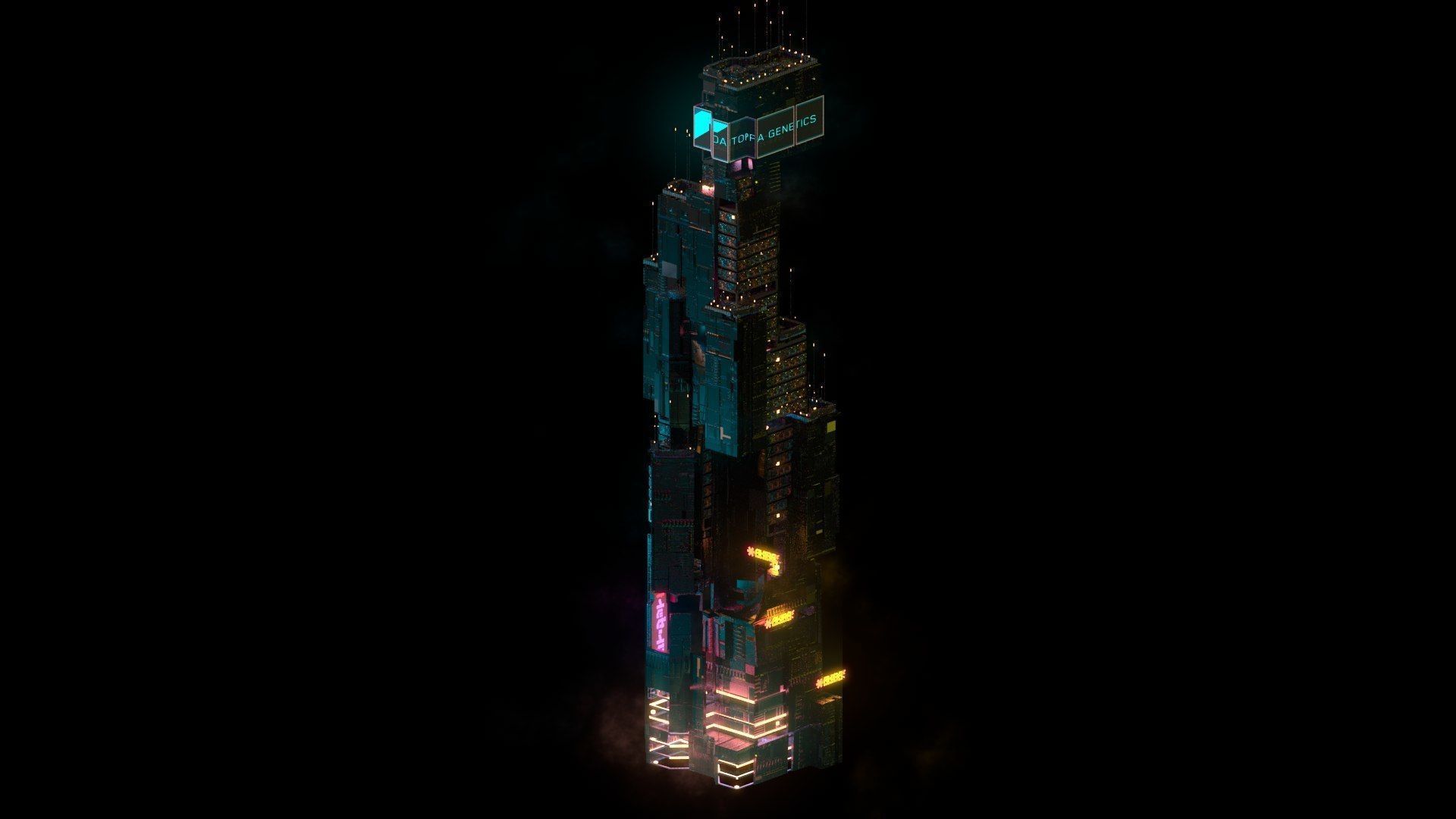 Sci-Fi Cyberpunk Futuristic City Skyscraper Building  20 3D model_1