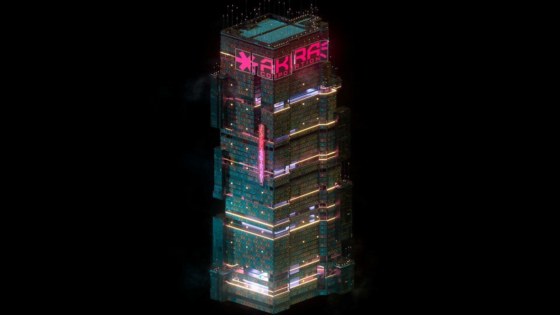 Sci-Fi Cyberpunk Futuristic City Skyscraper Building  19 3D model_1