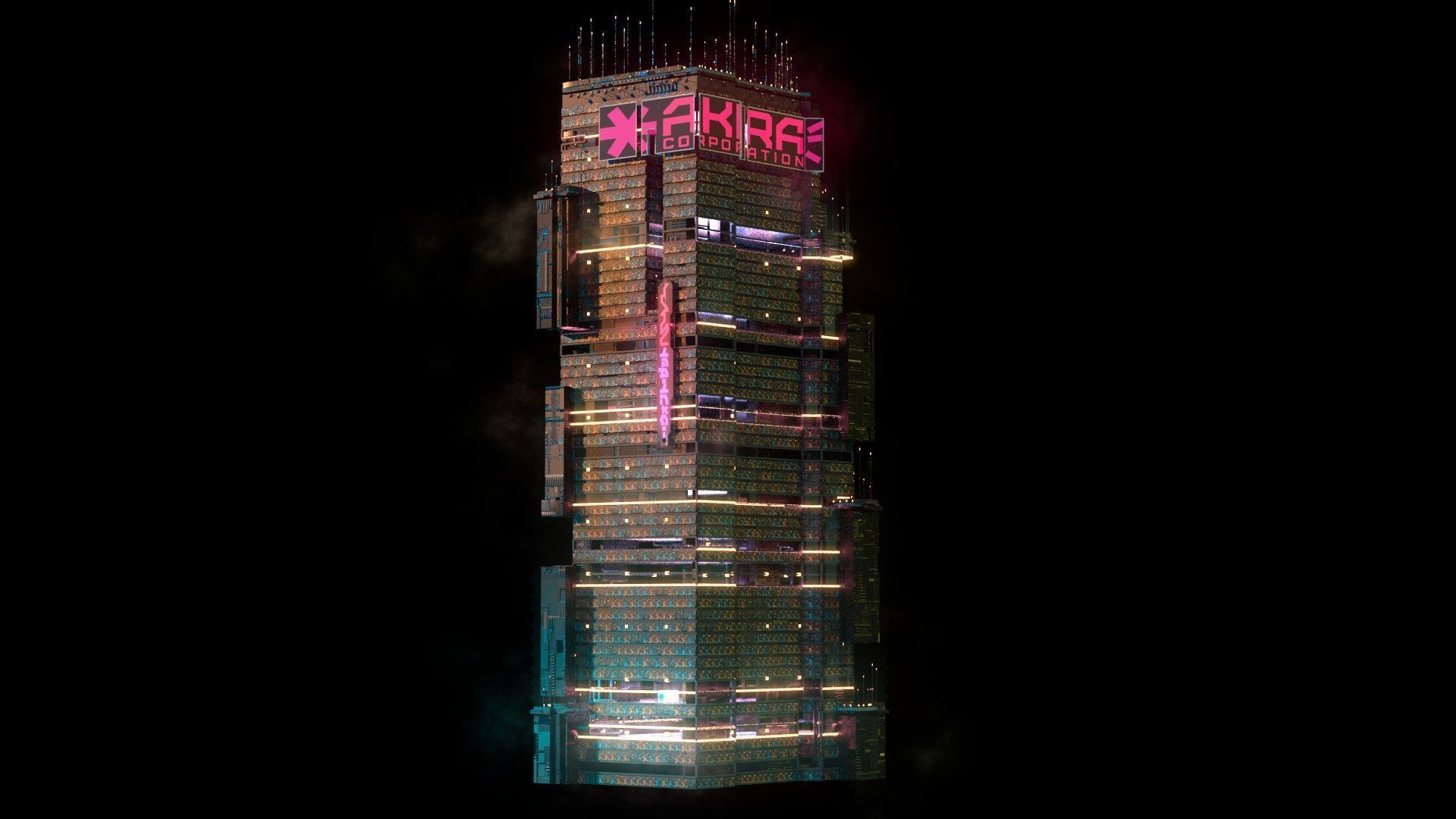 Sci-Fi Cyberpunk Futuristic City Skyscraper Building  19 3D model_3