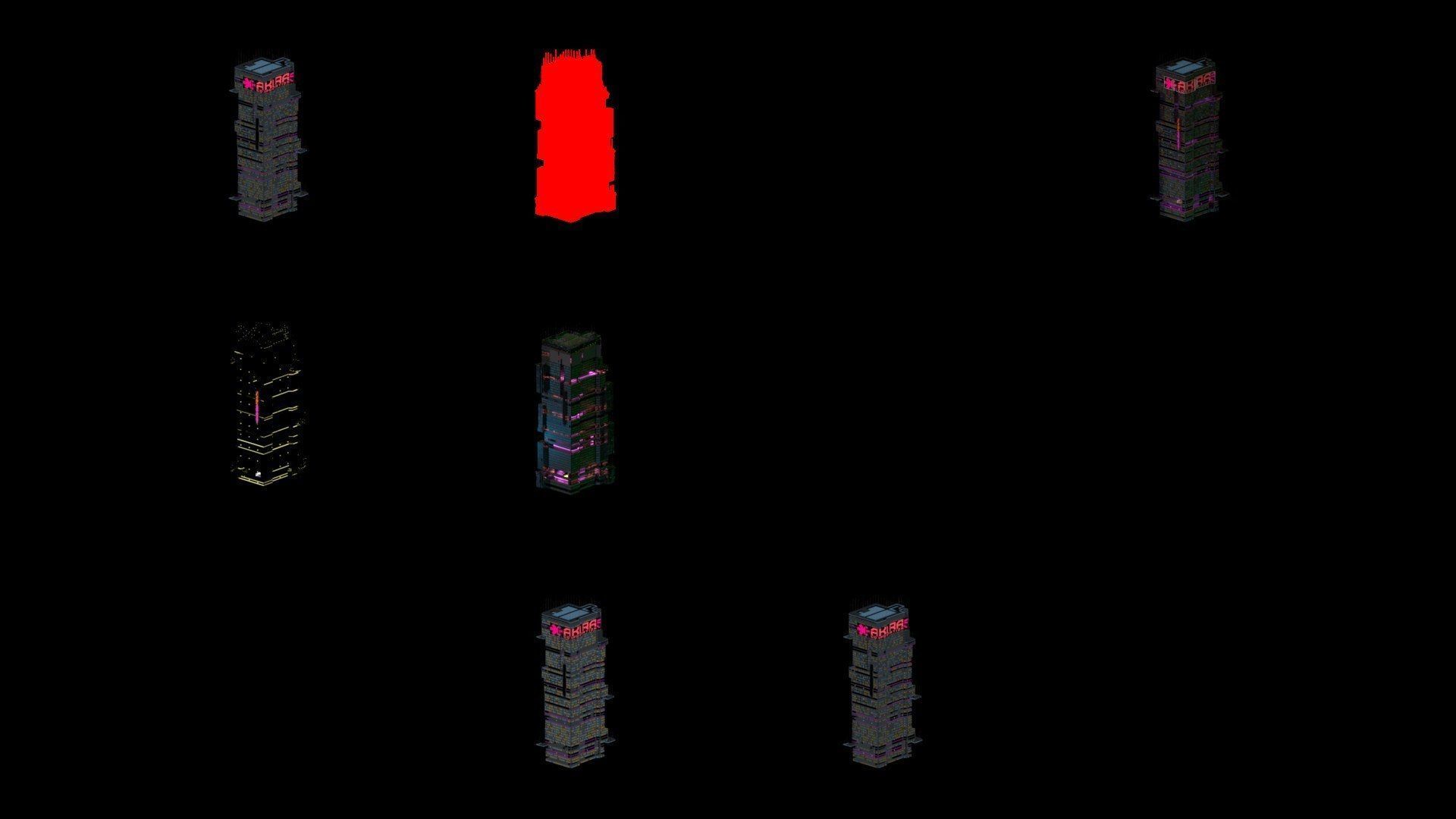 Sci-Fi Cyberpunk Futuristic City Skyscraper Building  19 3D model_4