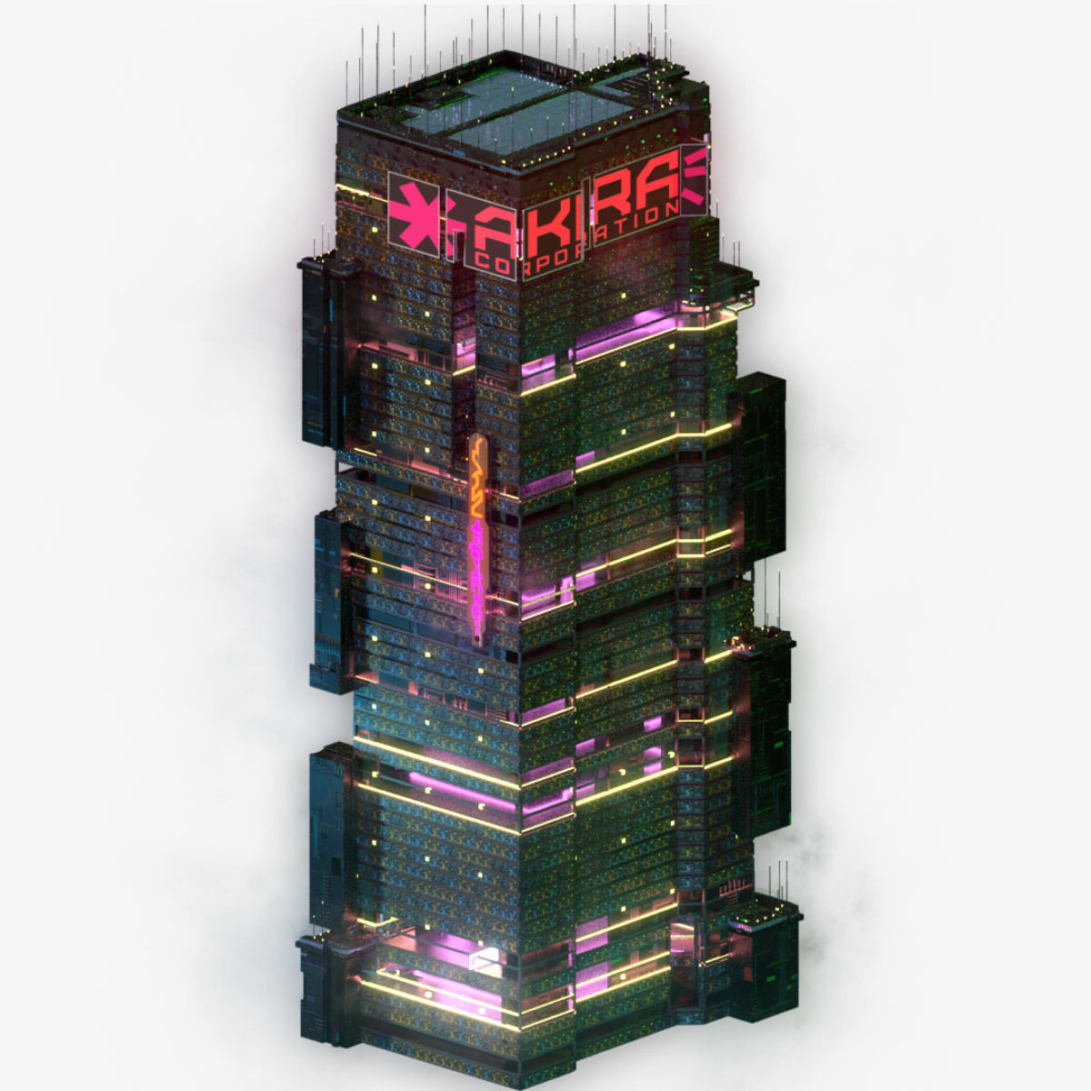Sci-Fi Cyberpunk Futuristic City Skyscraper Building  19 3D model_5