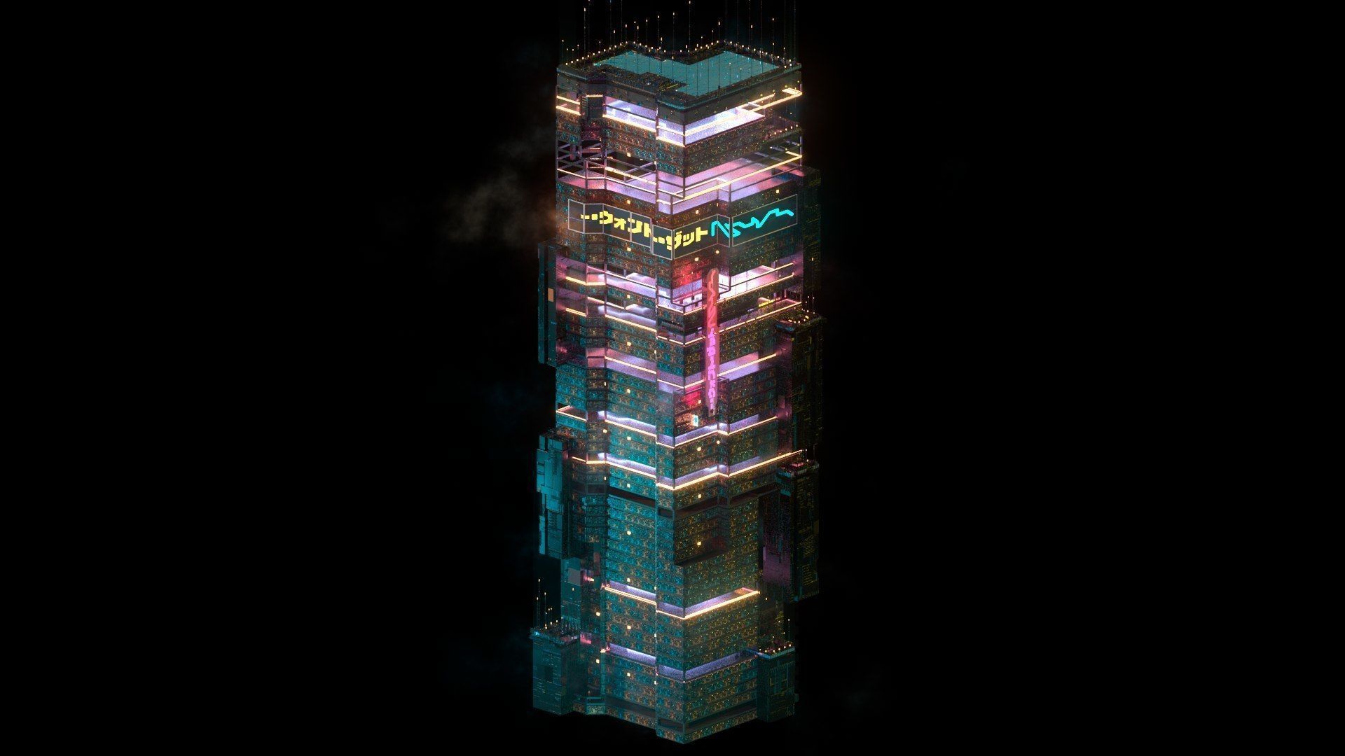 Sci-Fi Cyberpunk Futuristic City Skyscraper Building  18 3D model_1