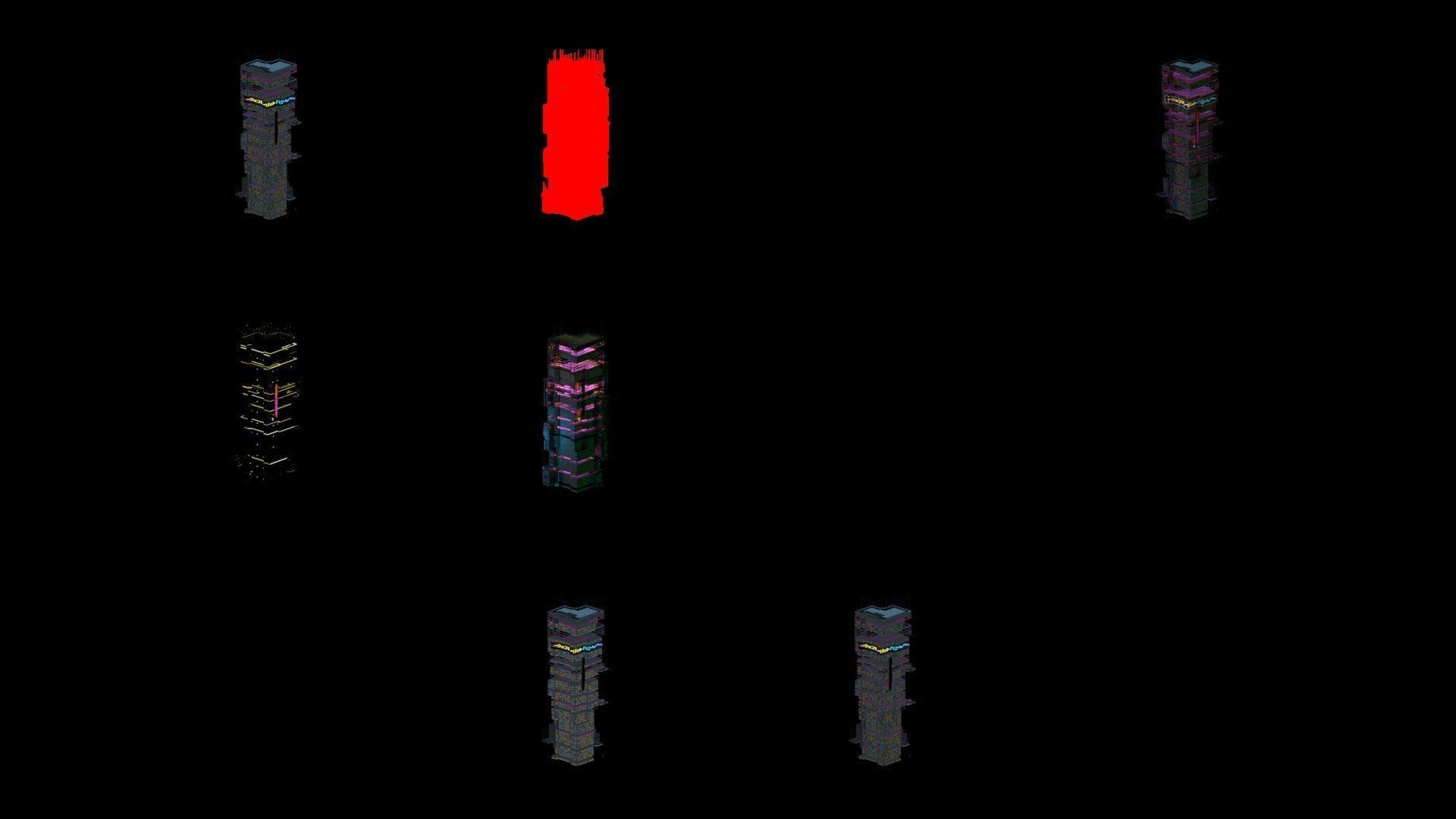 Sci-Fi Cyberpunk Futuristic City Skyscraper Building  18 3D model_4