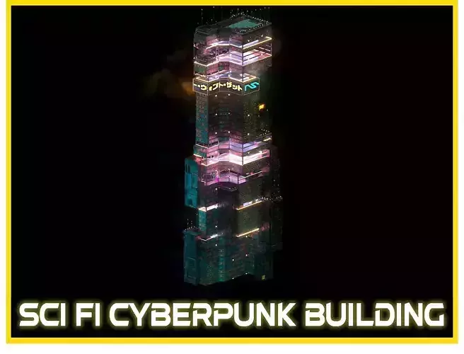 Sci-Fi Cyberpunk Futuristic City Skyscraper Building  17 3D model
