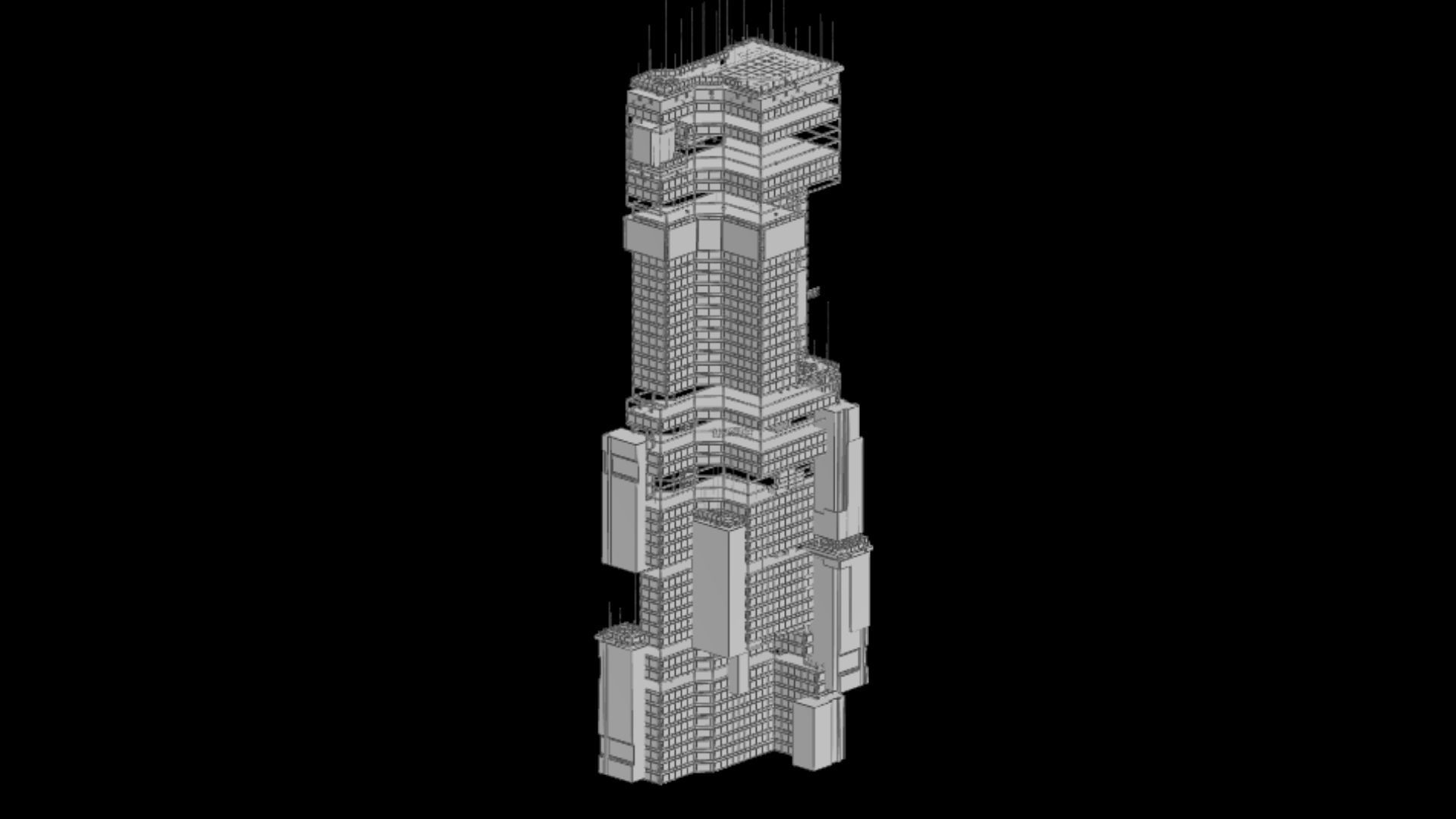 Sci-Fi Cyberpunk Futuristic City Skyscraper Building  17 3D model_6
