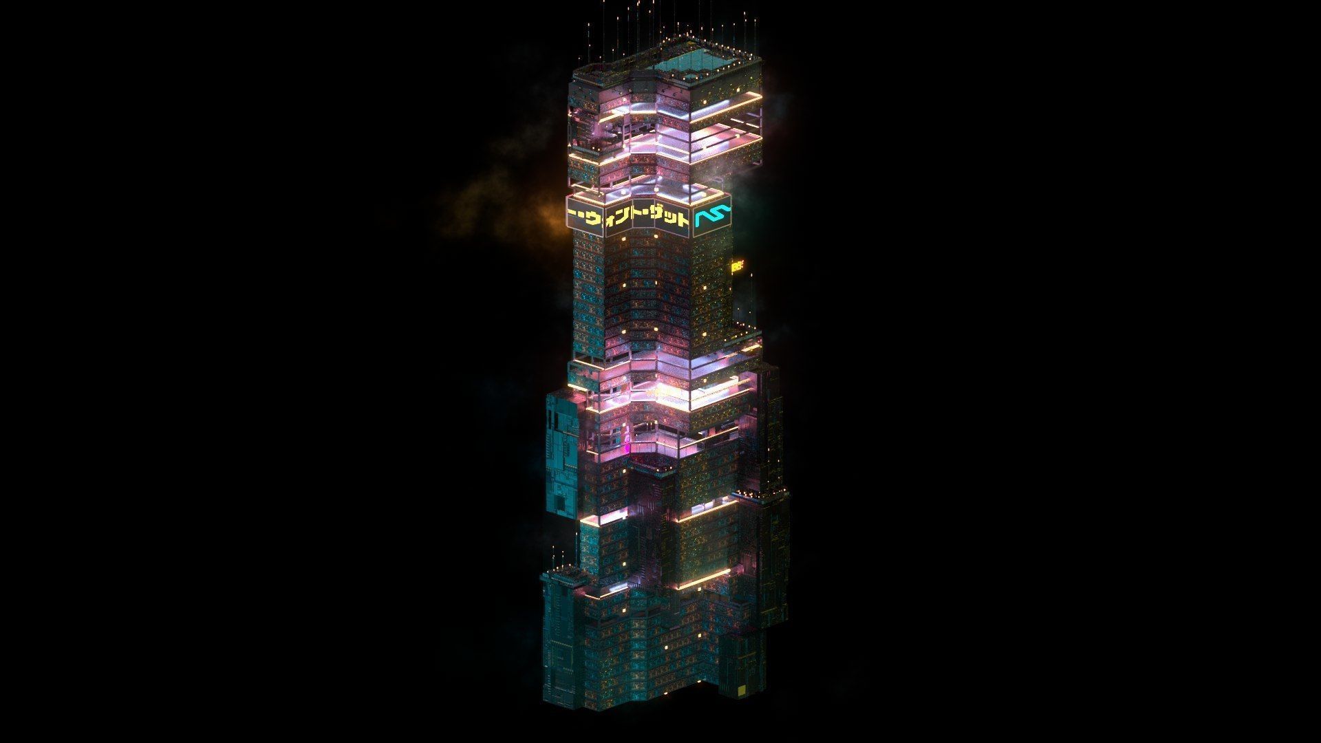 Sci-Fi Cyberpunk Futuristic City Skyscraper Building  17 3D model_1