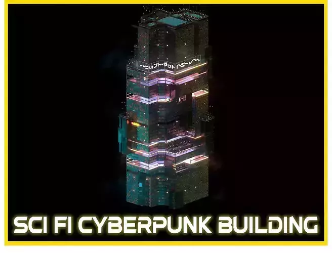 Sci-Fi Cyberpunk Futuristic City Skyscraper Building  16 3D model