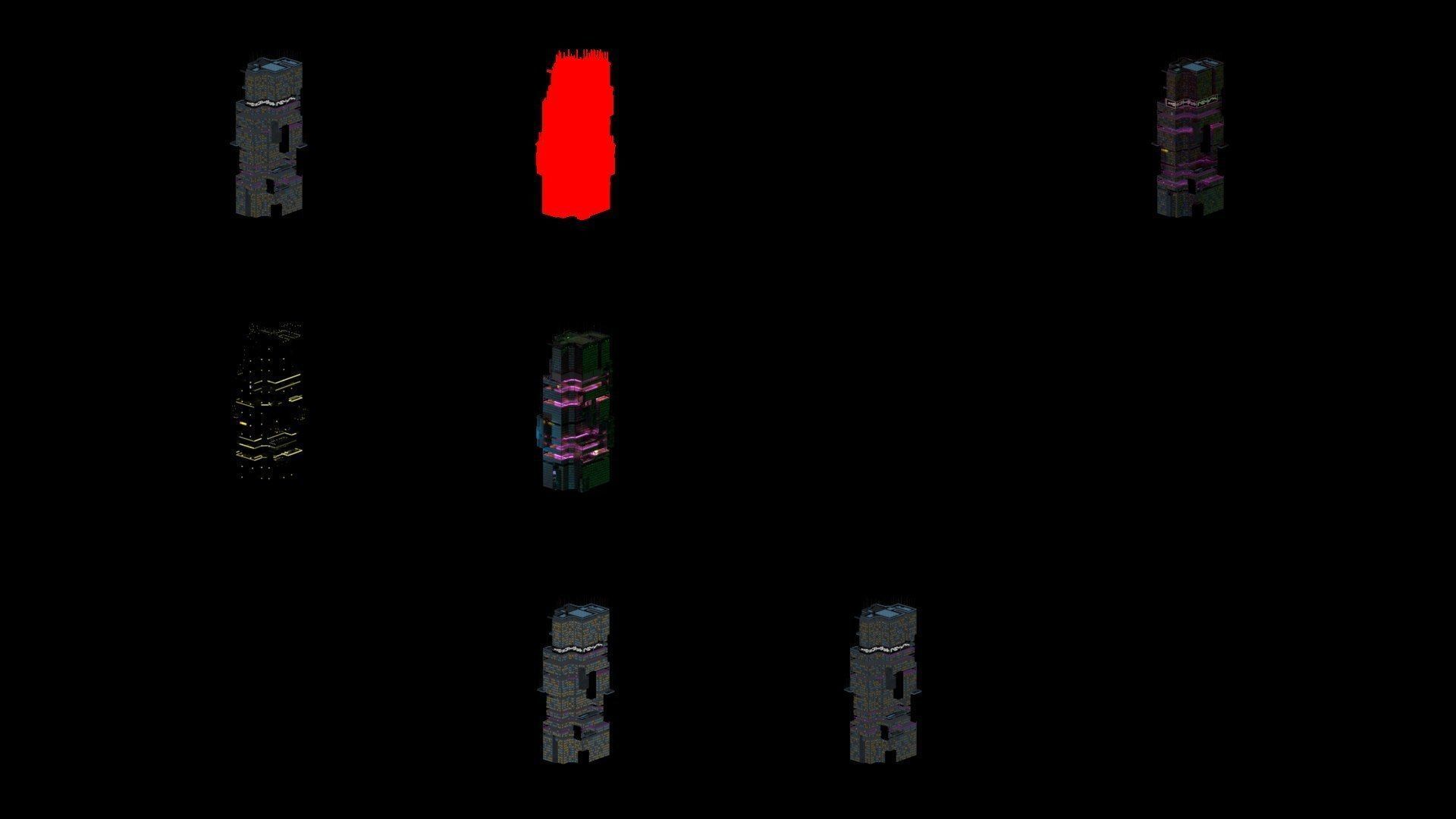 Sci-Fi Cyberpunk Futuristic City Skyscraper Building  16 3D model_4