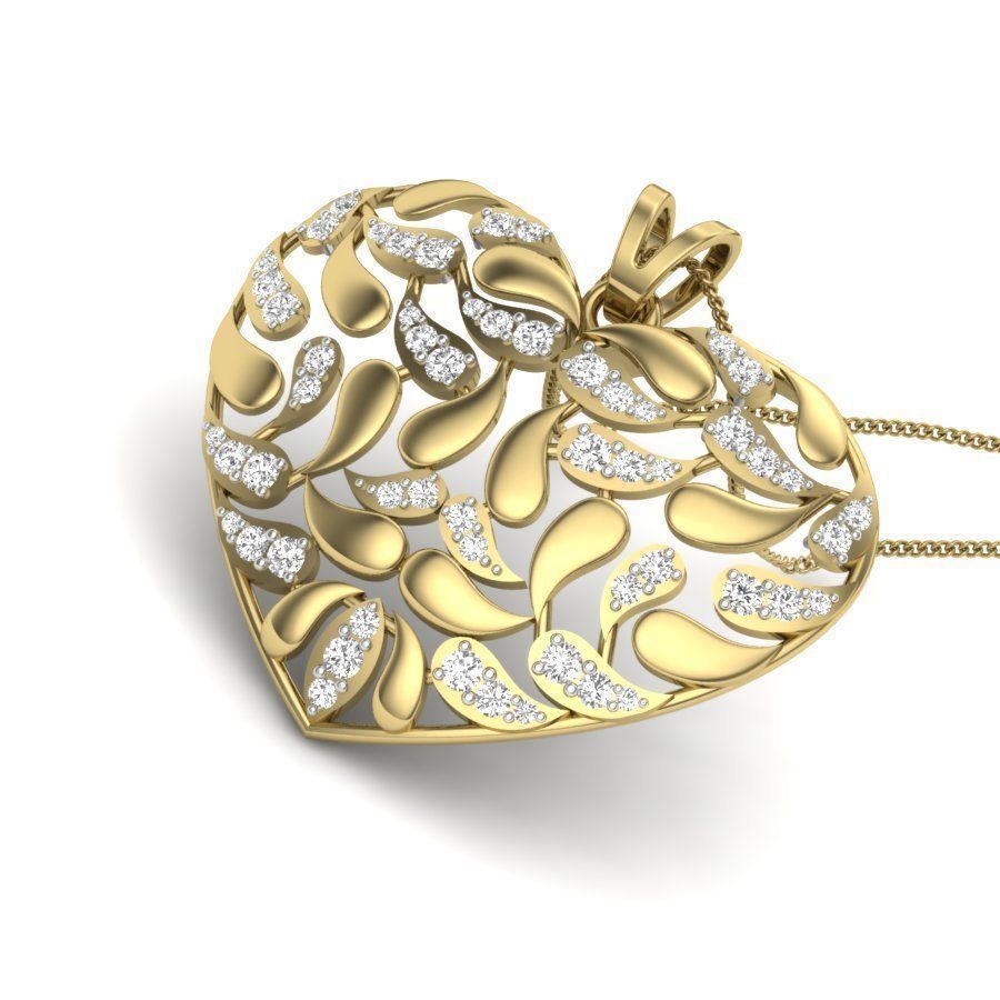 Women Heart pendant 3dm render detail 3D print model_3