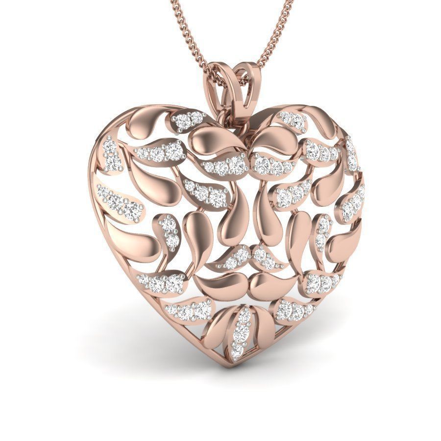 Women Heart pendant 3dm render detail 3D print model_9