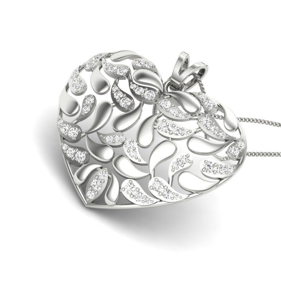 Women Heart pendant 3dm render detail 3D print model_16