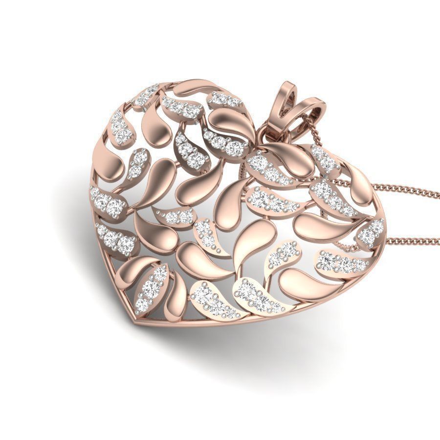 Women Heart pendant 3dm render detail 3D print model_11