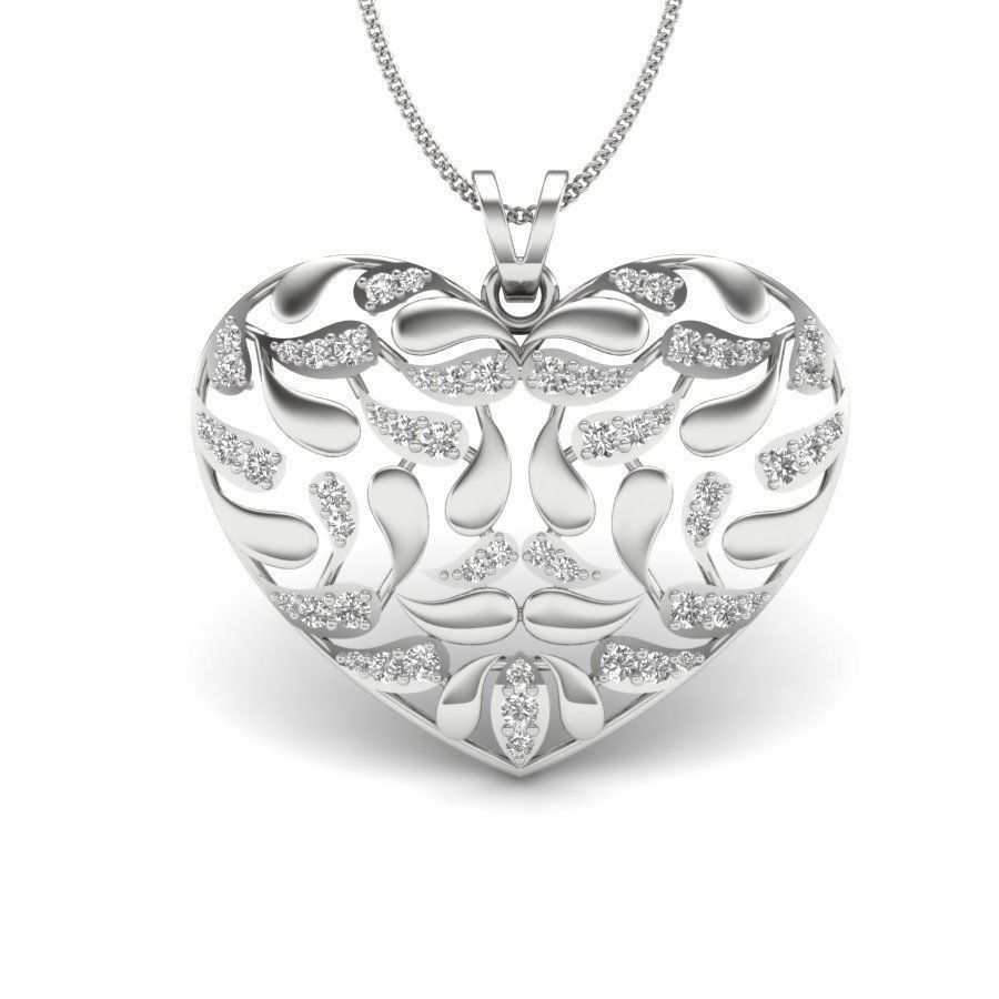 Women Heart pendant 3dm render detail 3D print model_14