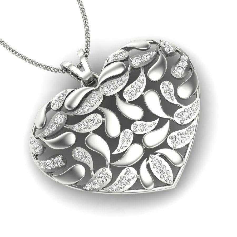 Women Heart pendant 3dm render detail 3D print model_6