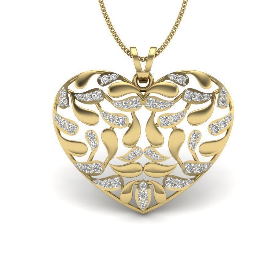 Women Heart pendant 3dm render detail 3D print model_2