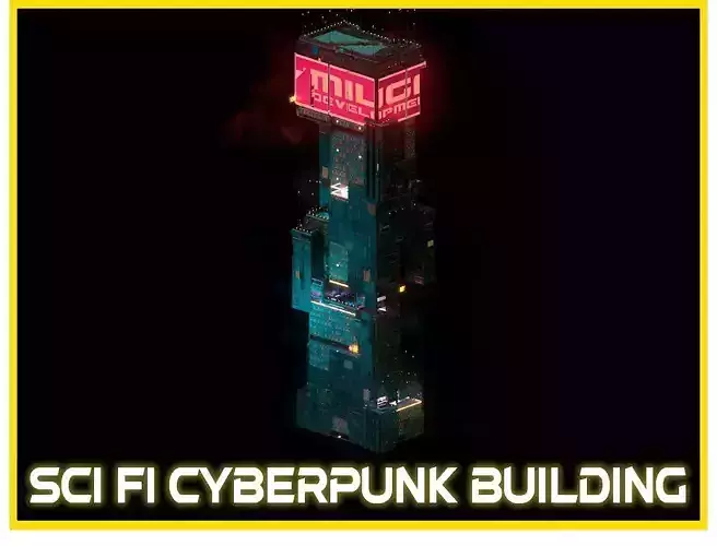 Sci-Fi Cyberpunk Futuristic City Skyscraper Building  15 3D model