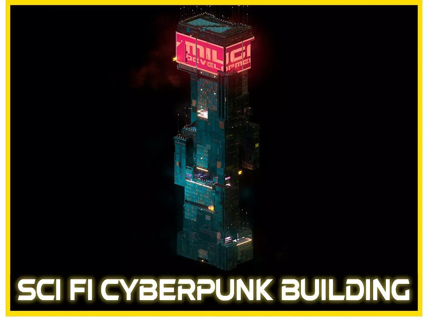 Sci-Fi Cyberpunk Futuristic City Skyscraper Building  15 3D model_0