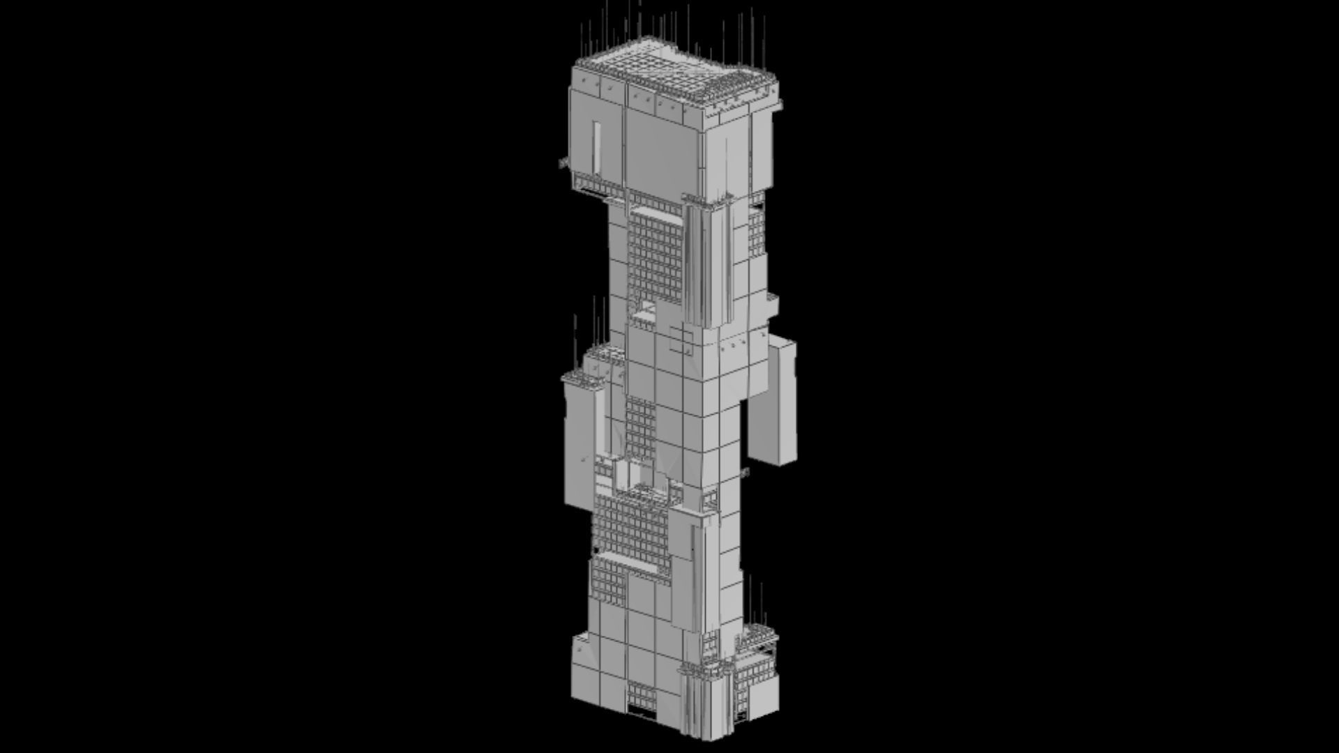 Sci-Fi Cyberpunk Futuristic City Skyscraper Building  15 3D model_6