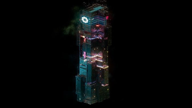 Sci-Fi Cyberpunk Futuristic City Skyscraper Building  14 3D model 2