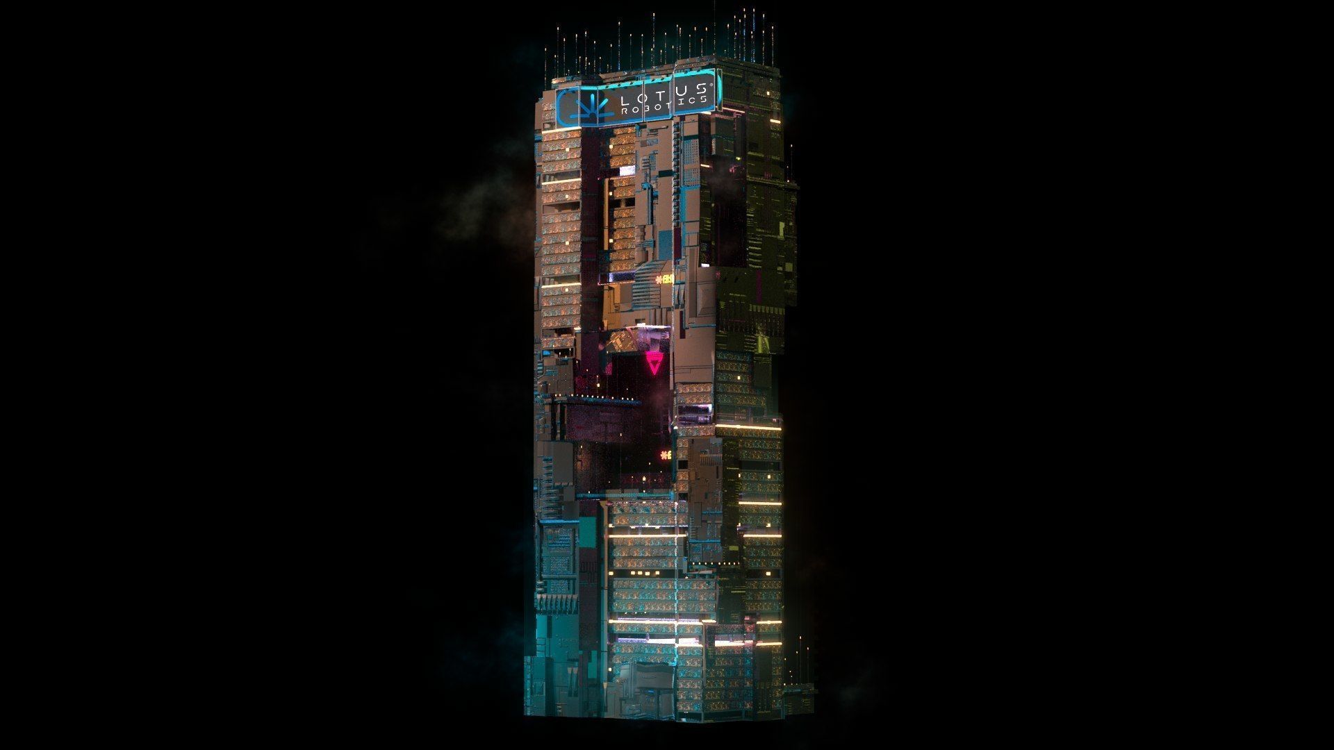 Sci-Fi Cyberpunk Futuristic City Skyscraper Building  13 3D model_3