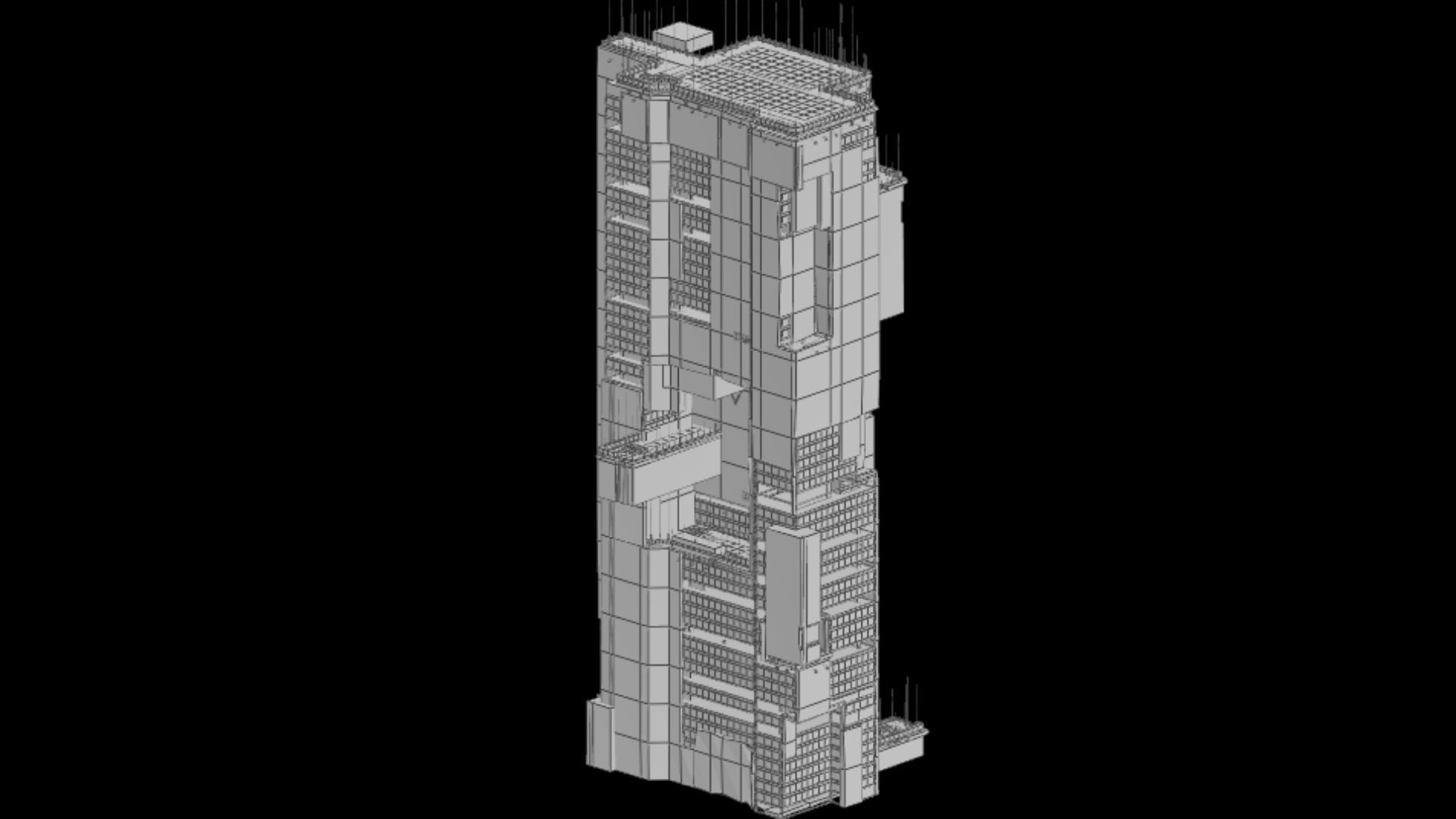 Sci-Fi Cyberpunk Futuristic City Skyscraper Building  13 3D model_6