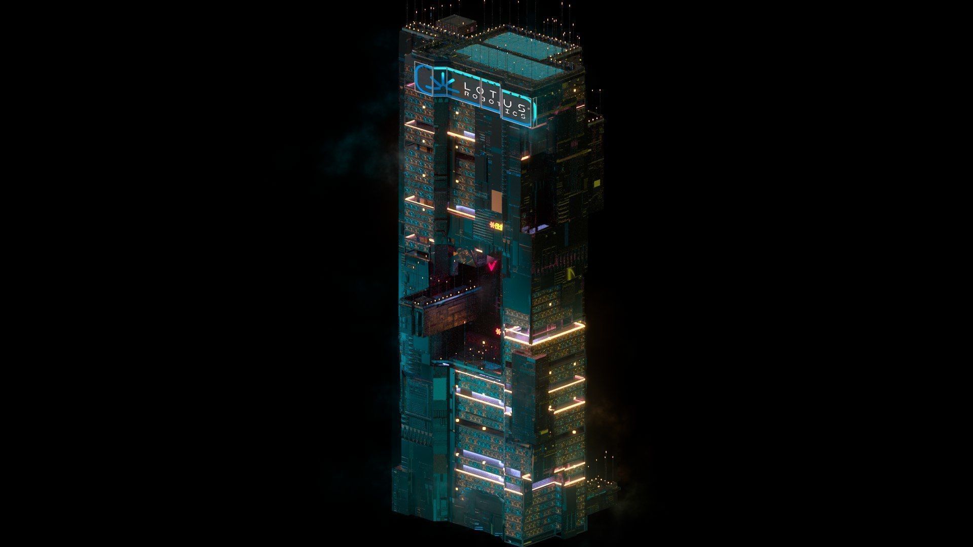 Sci-Fi Cyberpunk Futuristic City Skyscraper Building  13 3D model_1