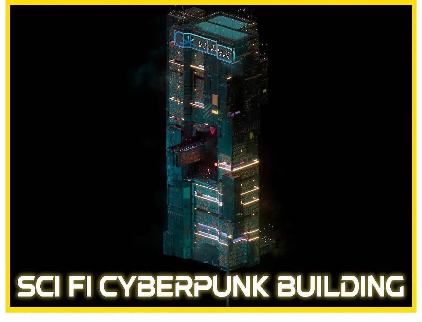Sci-Fi Cyberpunk Futuristic City Skyscraper Building  13 3D model_0