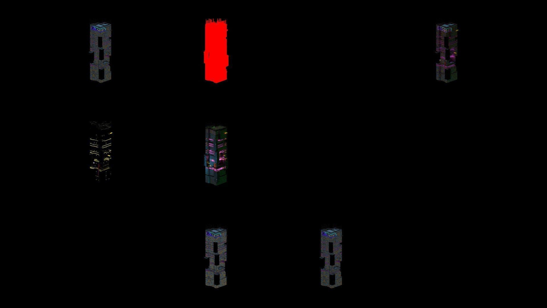 Sci-Fi Cyberpunk Futuristic City Skyscraper Building  12 3D model_4