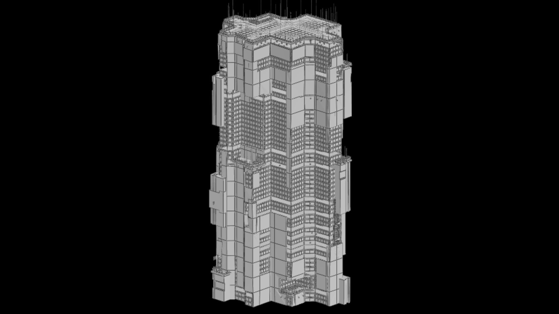 Sci-Fi Cyberpunk Futuristic City Skyscraper Building  11 3D model_6