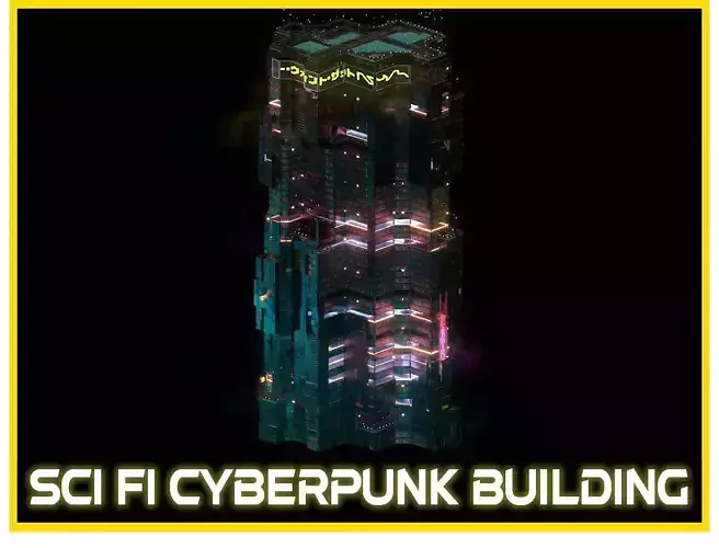 Sci-Fi Cyberpunk Futuristic City Skyscraper Building  11 3D model
