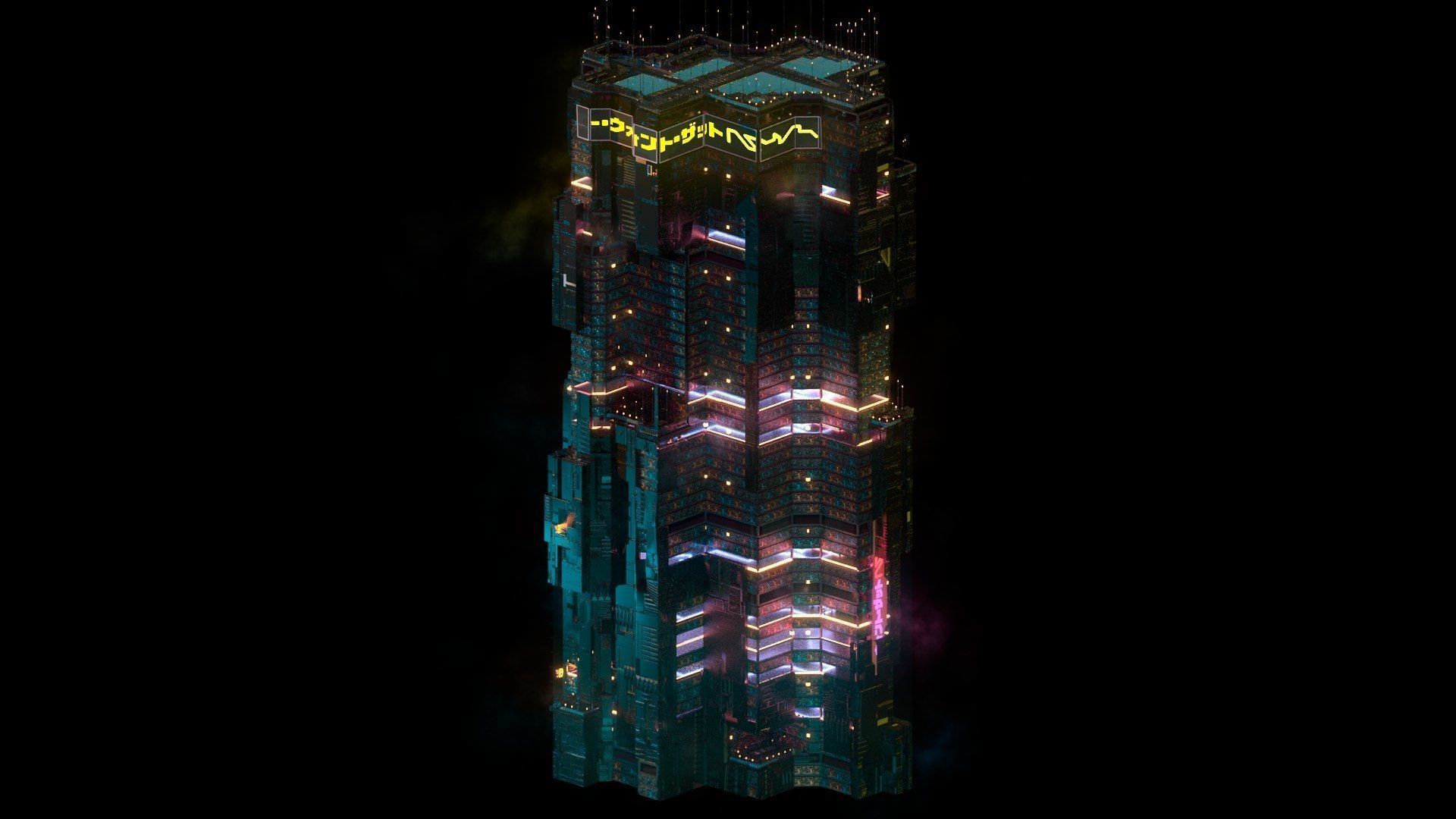 Sci-Fi Cyberpunk Futuristic City Skyscraper Building  11 3D model_1