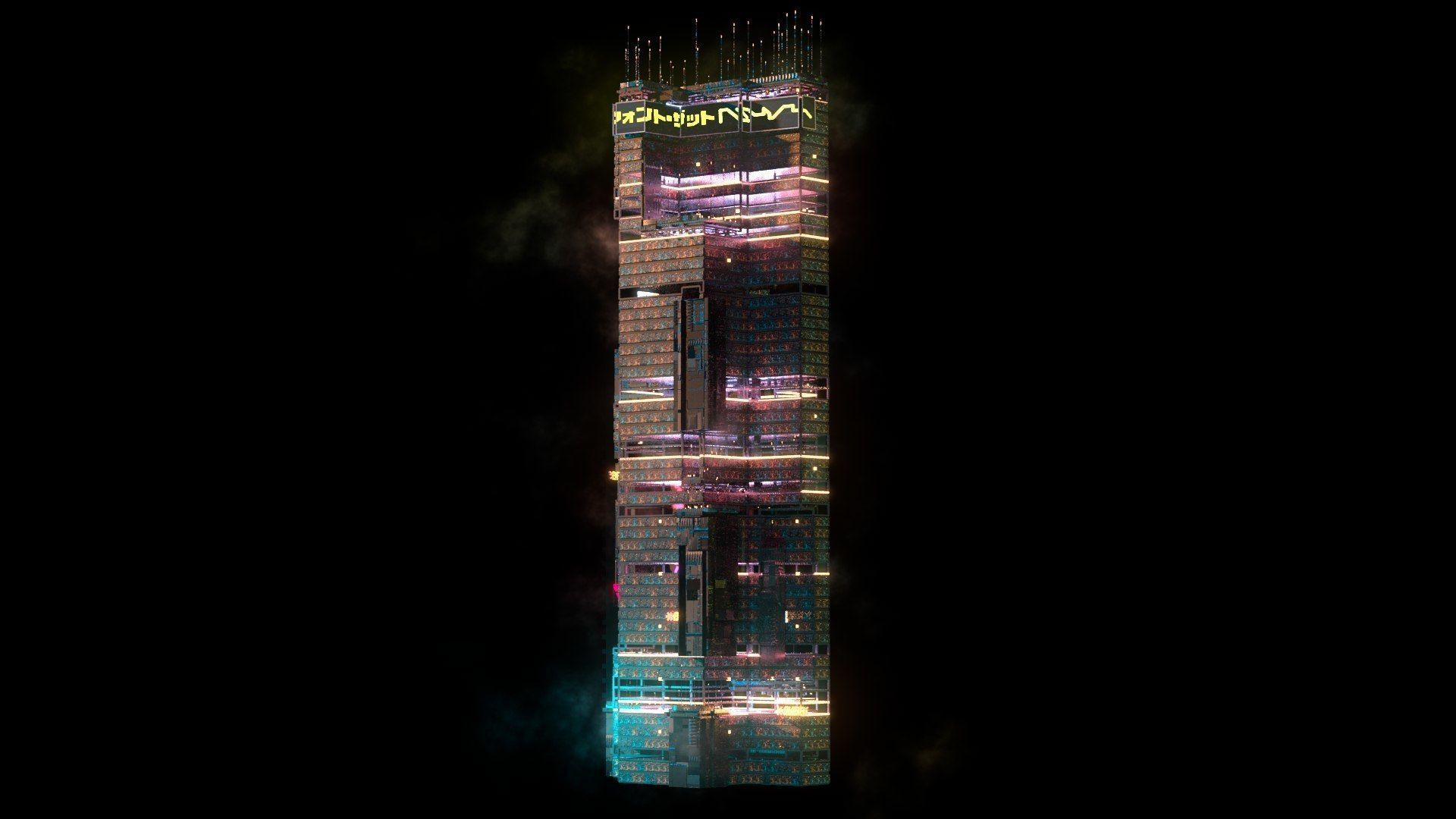 Sci-Fi Cyberpunk Futuristic City Skyscraper Building  10 3D model_3
