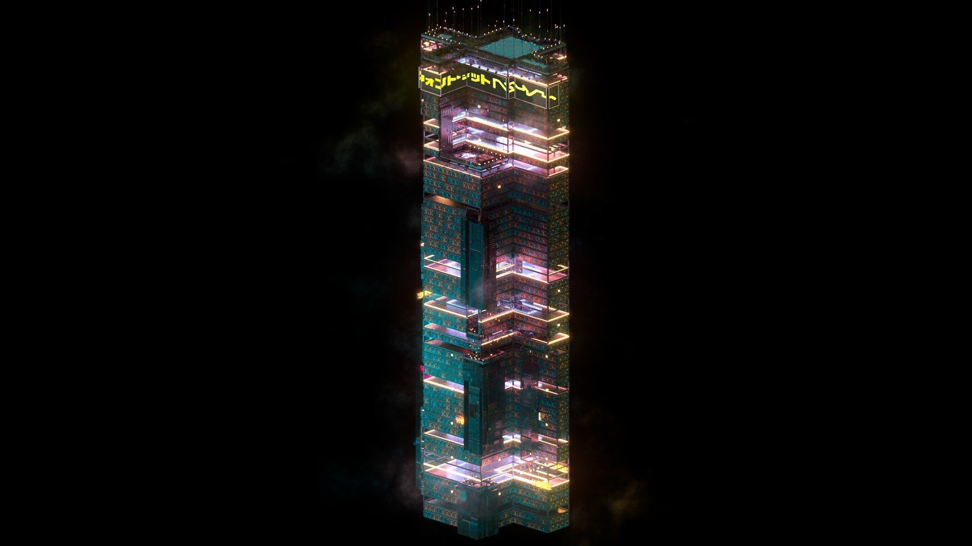 Sci-Fi Cyberpunk Futuristic City Skyscraper Building  10 3D model_1