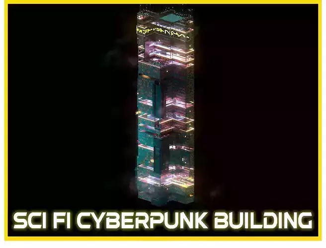 Sci-Fi Cyberpunk Futuristic City Skyscraper Building  10 3D model
